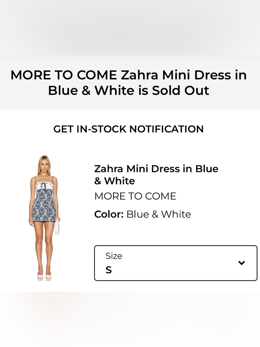 Zahra Mini Dress Navy and White Floral Lace-Trim NWT